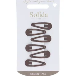Haarclip braun klein shiny  6 Stk.-Solida