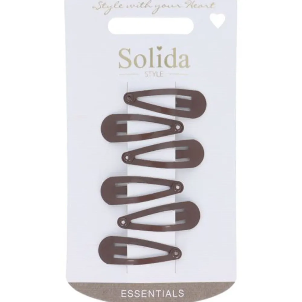 Haarclip braun klein shiny 6 Stk.-Solida