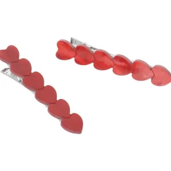 Haarclip Herz Applikationen rot silber-Solida Outlet