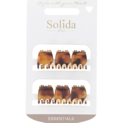 Haarklammer havanna klein matt 6 Stück-Solida Discount