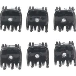 Haarklammer klein schwarz shiny mit Strass-Solida Online