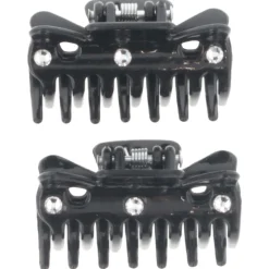 Solida Haarschmuck^Haarklammer klein schwarz shiny mit Strass