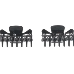 Solida Haarschmuck^Haarklammer klein schwarz shiny mit Strass