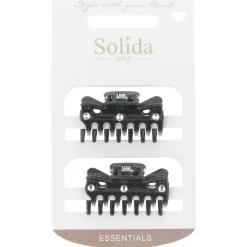 Solida Haarschmuck^Haarklammer klein schwarz shiny mit Strass