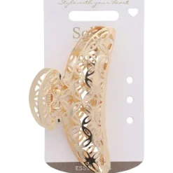 Haarklammer light gold gestanzt 7 cm-Solida New