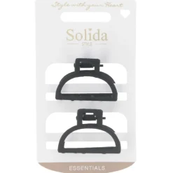 Solida Haarschmuck|Haarklammer Metall schwarz matt 2 Stück