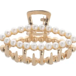 Solida Haarschmuck|Haarklammer Perle gold