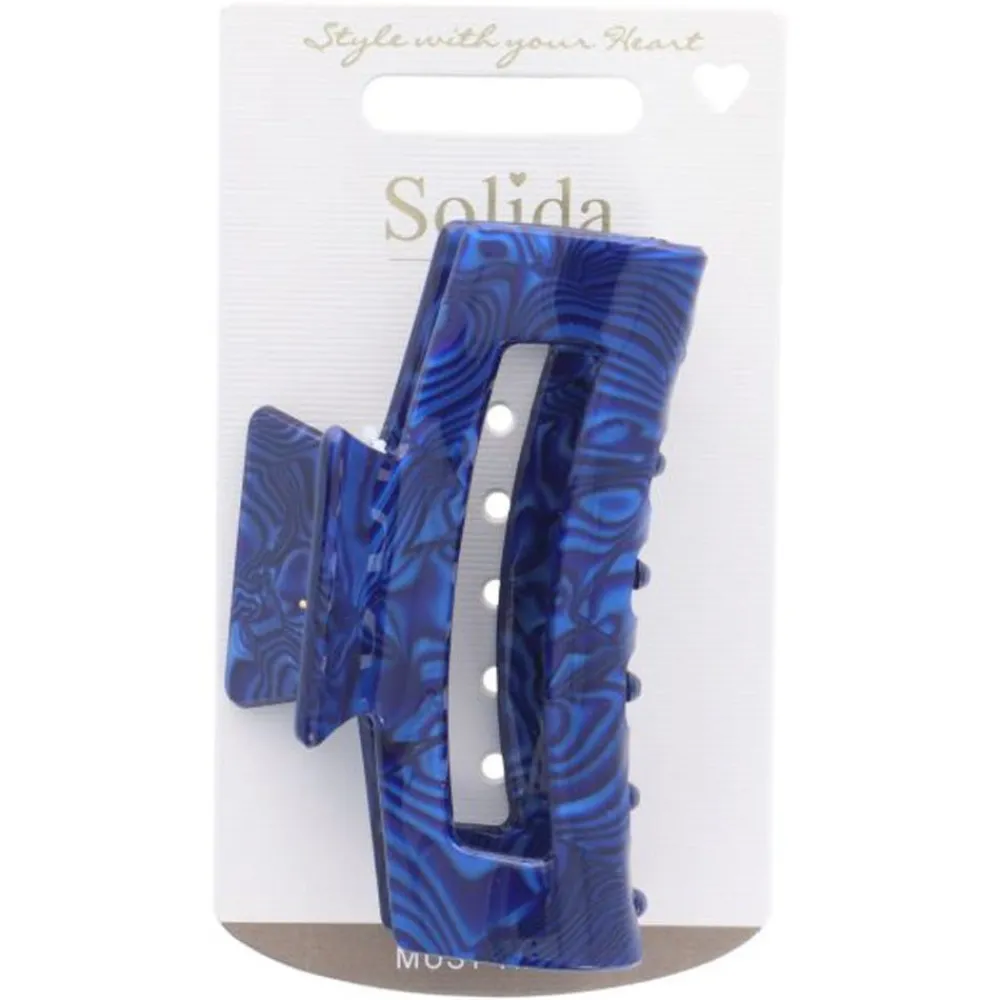 Solida Haarschmuck^Haarklammer rechteckig blau