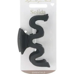 Solida Haarschmuck^Haarklammer schwarz matt gewellt