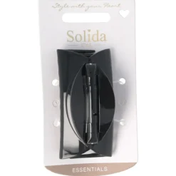 Solida Haarschmuck^Haarklammer schwarz flach klein shiny