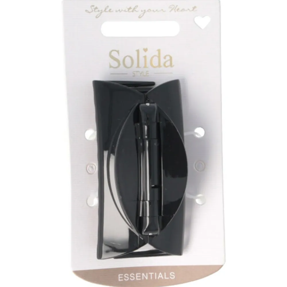 Solida Haarschmuck^Haarklammer schwarz flach klein shiny