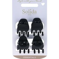 Solida Haarschmuck^Haarklammer schwarz matt klein 4 Stück