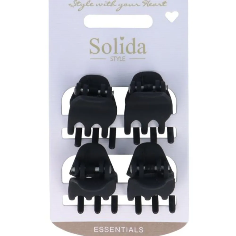 Solida Haarschmuck^Haarklammer schwarz matt klein 4 Stück