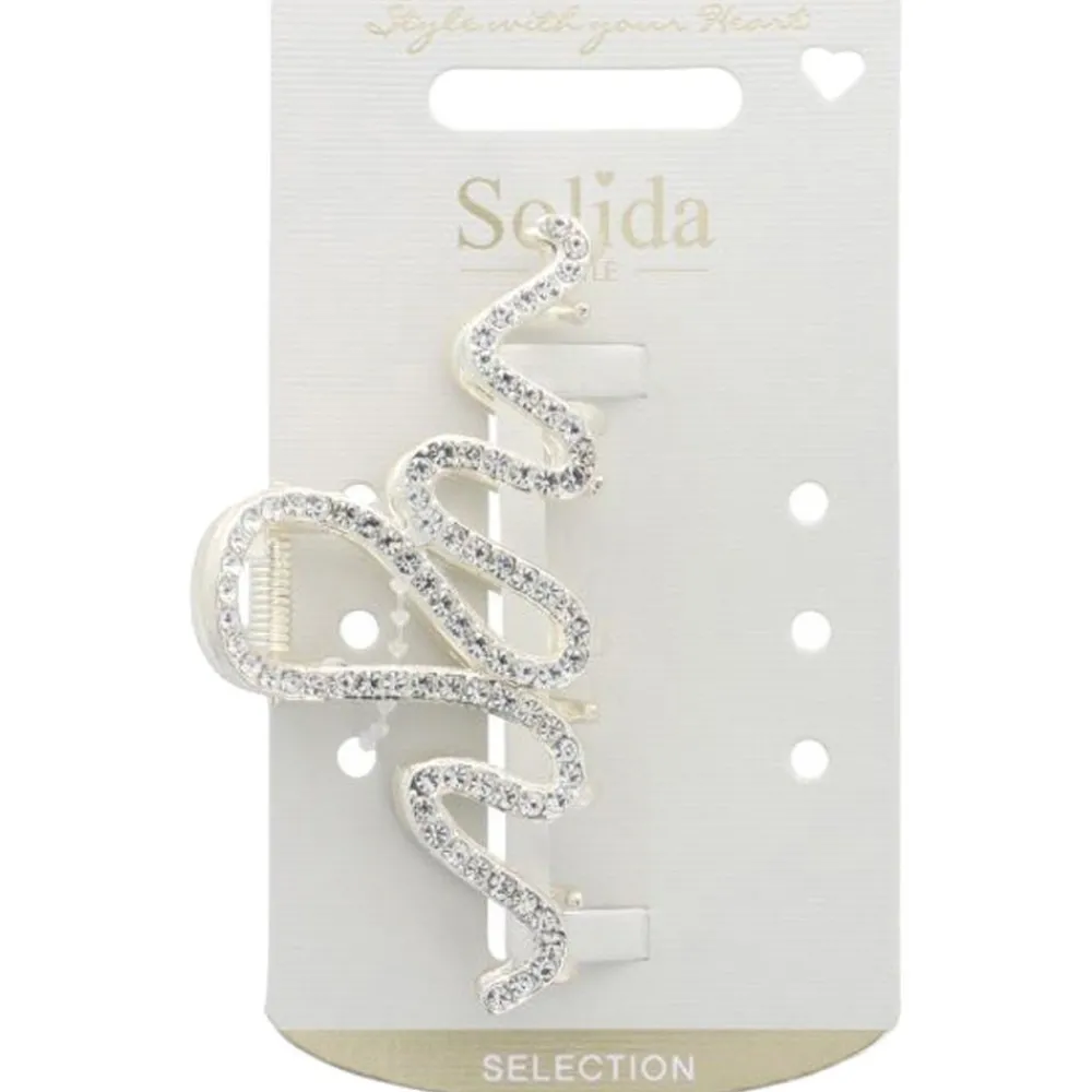 Solida Haarschmuck|Haarklammer Strass Gold