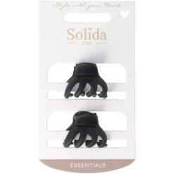 Solida Haarschmuck|Haarklammern matt schwarz 2 Stück