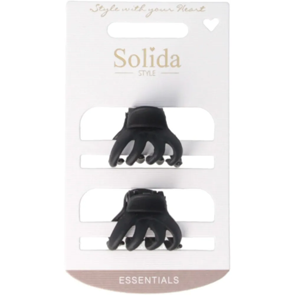 Solida Haarschmuck|Haarklammern matt schwarz 2 Stück