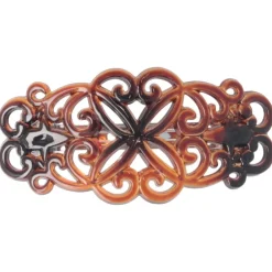 Solida Haarschmuck^Patentspange havanna Schnörkel shiny