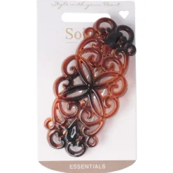 Solida Haarschmuck^Patentspange havanna Schnörkel shiny