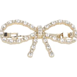Solida Haarschmuck|Patentspange mit Schleife Strass Gold