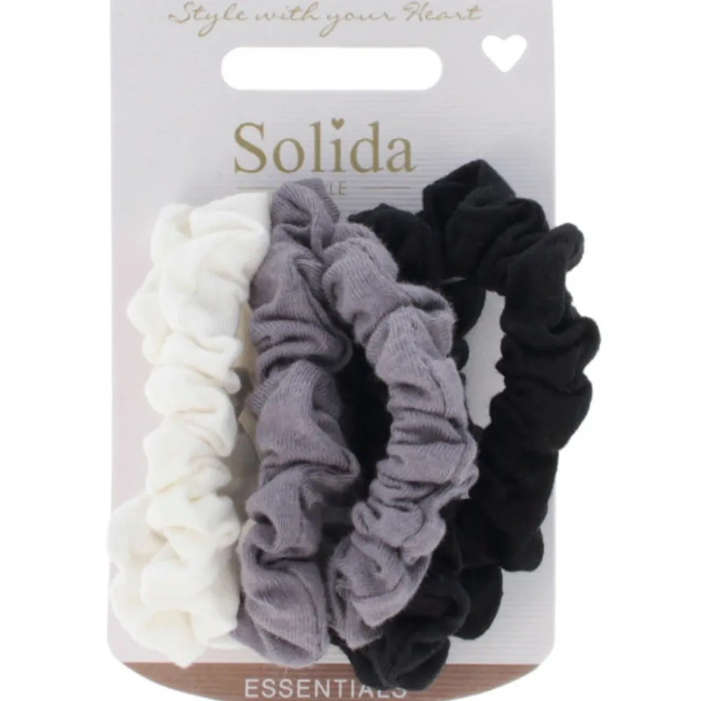 Solida Haarschmuck^Scrunchie Jersey schwarz grau weiß