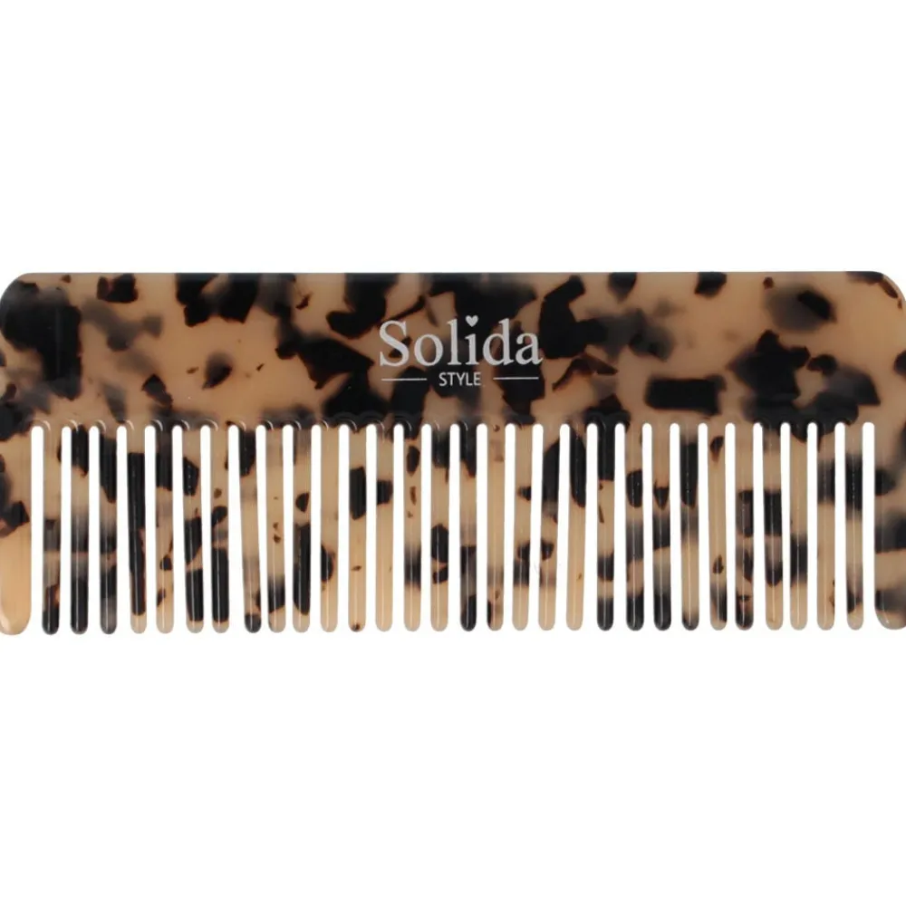 Solida Kämme^Stylingkamm Acetat Horn Optik Braun