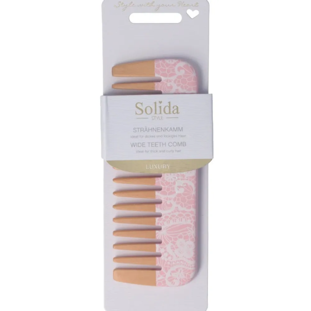 Solida Kämme^Stylingkamm Rosa Spitze Print
