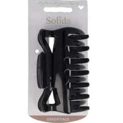 Solida Haarschmuck|Wasserwellklammer rutschfest Schwarz 10 cm