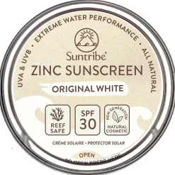 Suntribe Uv-Schutz & Pflege|Hagel Nature^Zink Sunscreen Sonnencreme LSF 30 Sport weiß 45 g