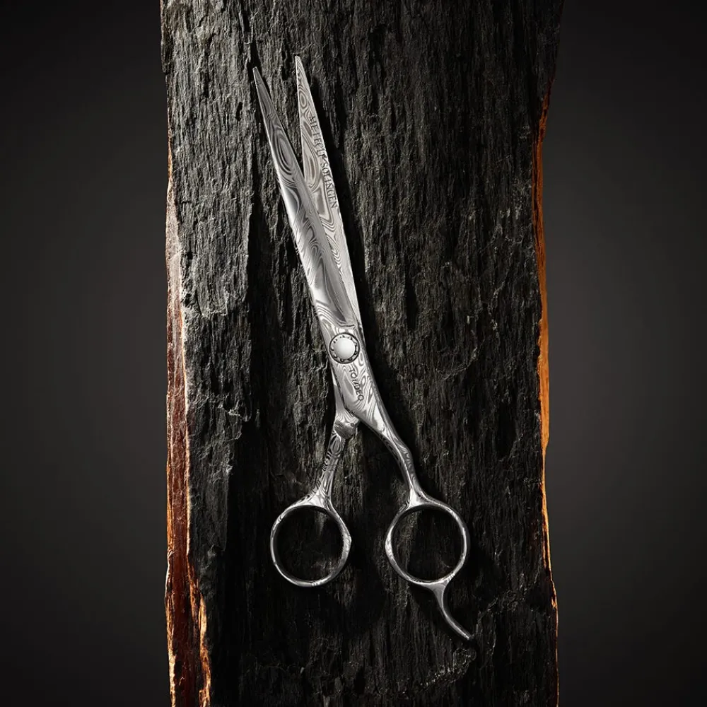 Tondeo Scheren|Haarschneideschere THOR DAMAST Offset 7.0 CONBLADE