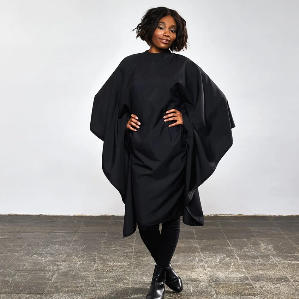 Trend-Design Frisierumhänge|Umhänge & Hauben^NANO Compact Uni Färbeumhang mit Druckverschluss Schwarz