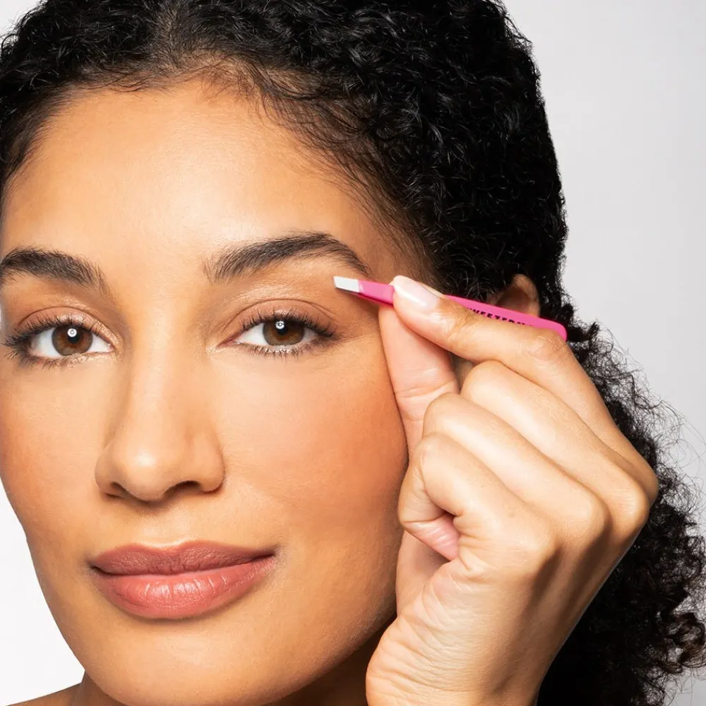 Tweezerman Augenbrauen|Schräge Mini Pinzette in Neon Pink