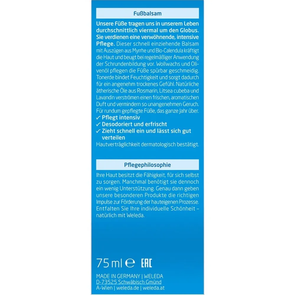 Weleda Hand & Fuß|Hautpflege|Fußbalsam 75 ml
