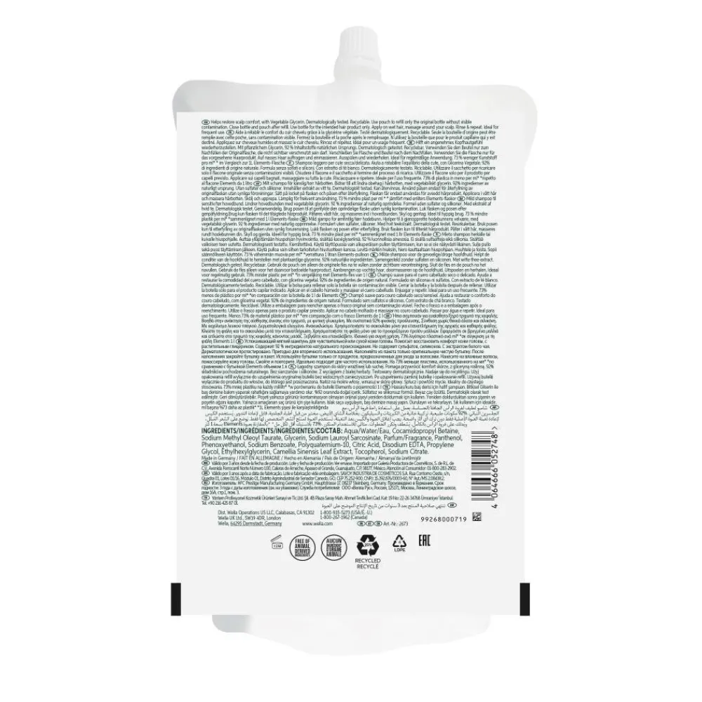 Wella Shampoo^Professionals Care Elements Calming Shampoo Nachfüllpackung 1000 ml