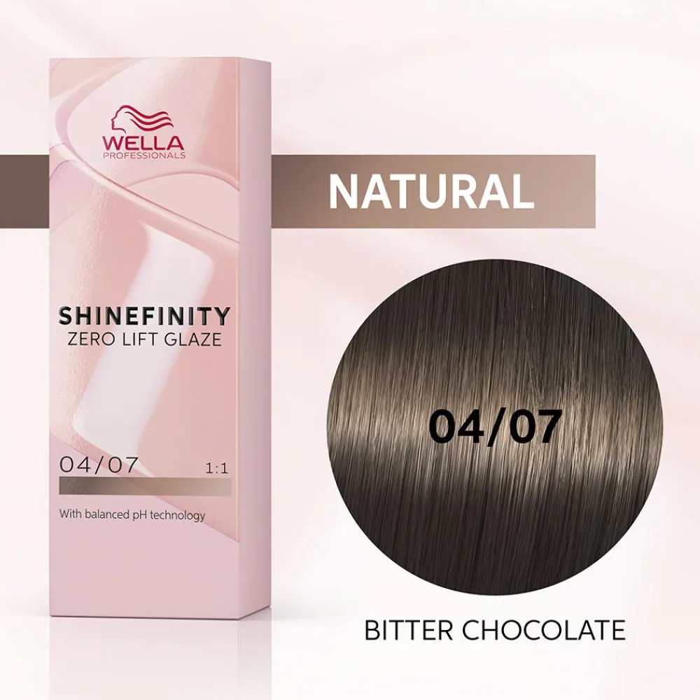Wella Haarfarbe|Shinefinity Glaze Bitter Chocolate 04/07 Haarfarbe 60 ml