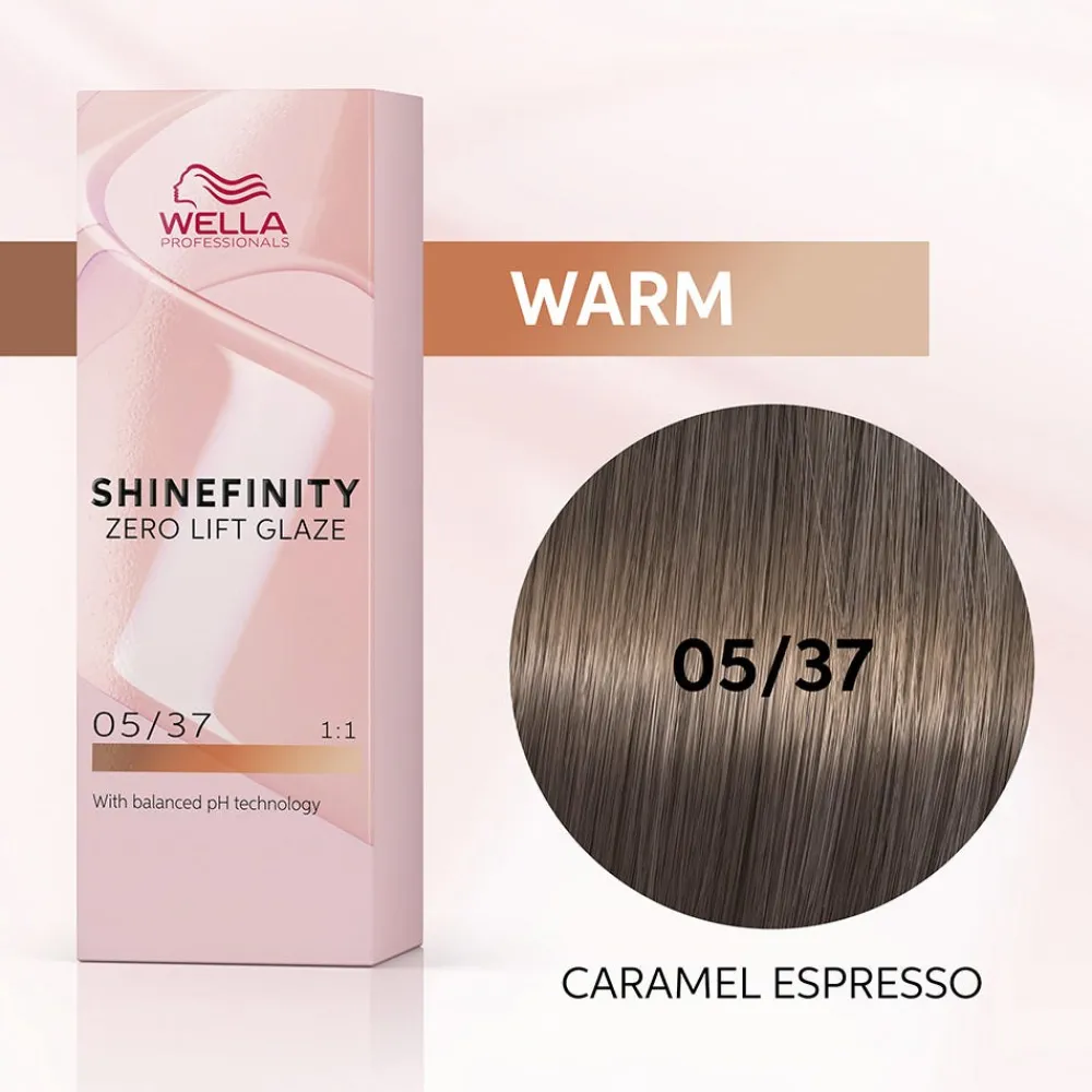 Wella Haarfarbe|Shinefinity Glaze Caramel Espresso 05/37 Haarfarbe 60 ml