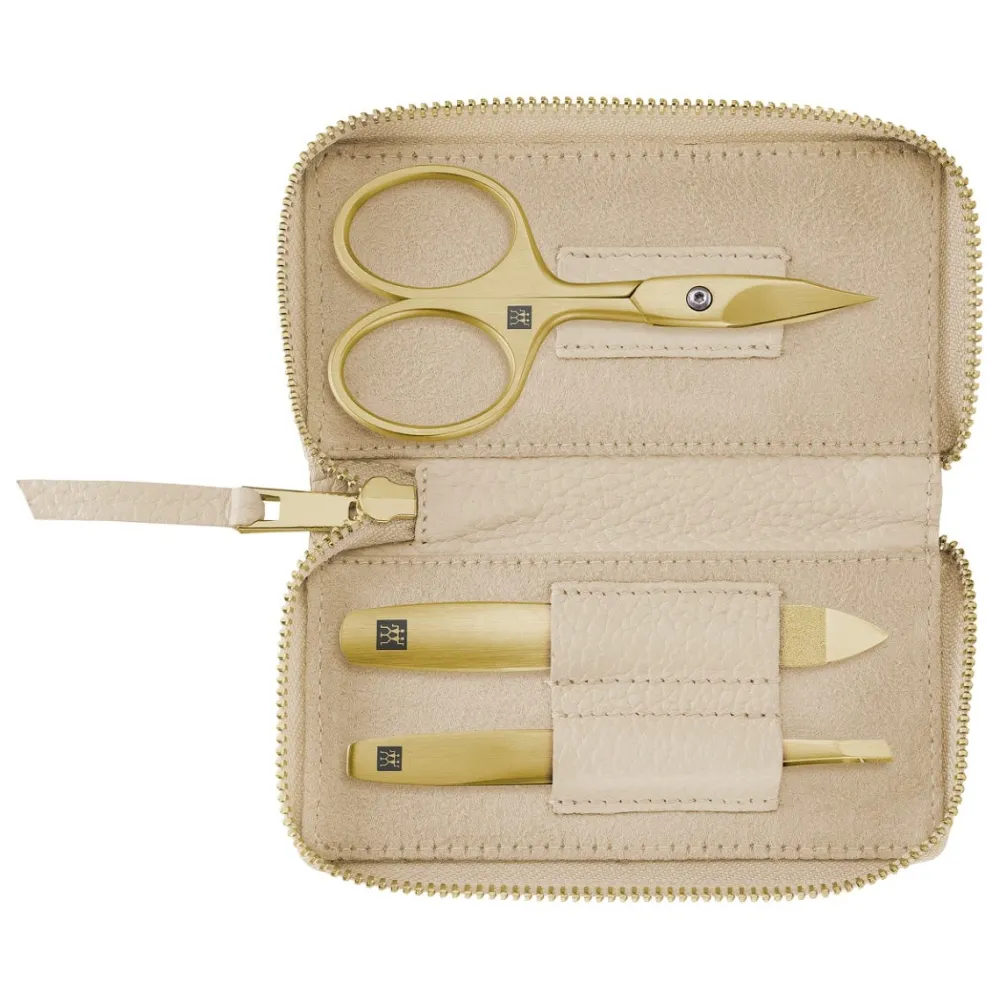 ZWILLING Beauty Hand & Fuß|Zwilling Maniküre Pediküre Set 3 tlg. mit Kombi-Nagelschere beige