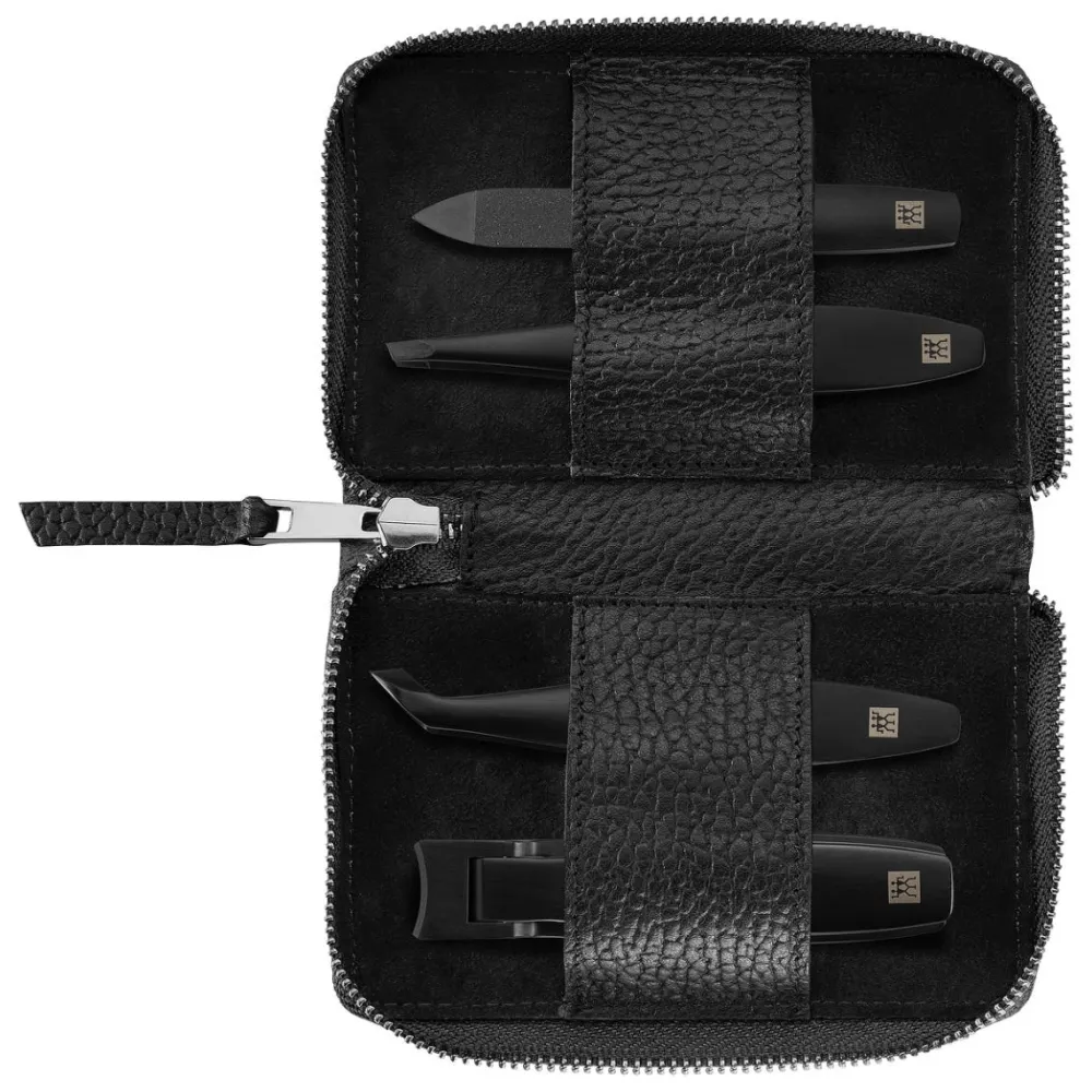Zwilling Maniküre Pediküre Set 4 tlg. mit Nagelknipser schwarz-ZWILLING Beauty Discount